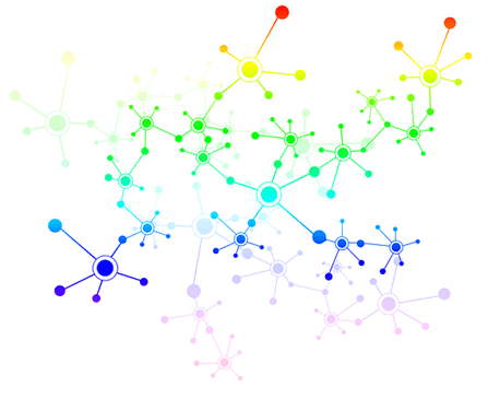 A colorful net of connections